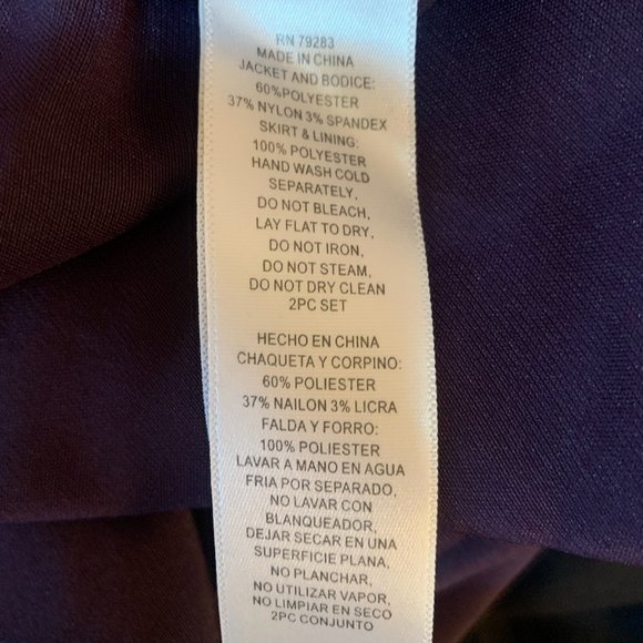 NWT ALEX EVENINGS WOMEN'S 2 PIECE DRESS WITH GLITTER LACE JACKET EGGPLANT 6P - Picture 11 of 12